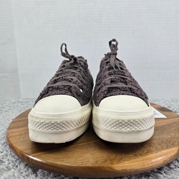 Converse CTAS Chuck Taylor All Star Platform Low Cozy Sherpa Mauve Y2K Womens 10 - Picture 4 of 12